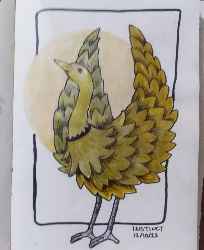jadvin_art's tweet photo. Day 12 of #creachertober instinct. This golden bird is opening it's wings doing what is instinctive and that is to fly.
#inkdrawing #birdillustration #dailyillustration #octoberillustration #jadvin https://t.co/3xt6Rujawl https://t.co/pzz1sMJm9A