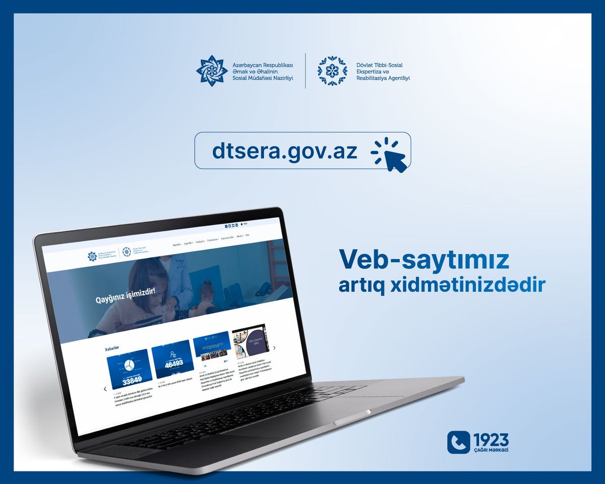 saglmmmdv's tweet photo. 📣https://t.co/LSK123ZTIR veb-saytı istifadəyə verilib!
#ƏƏSMN #DTSERA #SosialGovAz #qayğınızişimizdir https://t.co/3PPLNhFdZD