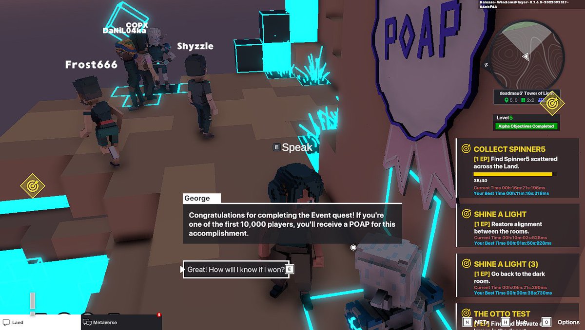 logNFTs's tweet photo. @TheSandboxGame @deadmau5 I just participated in the #SandboxAlphaS3Giveaway for a chance to win 500 SAND! Found George from the Metaglitch in @deadmau5's Tower of Light, check out my screenshot below!
👇 https://t.co/20oCYj3LRf