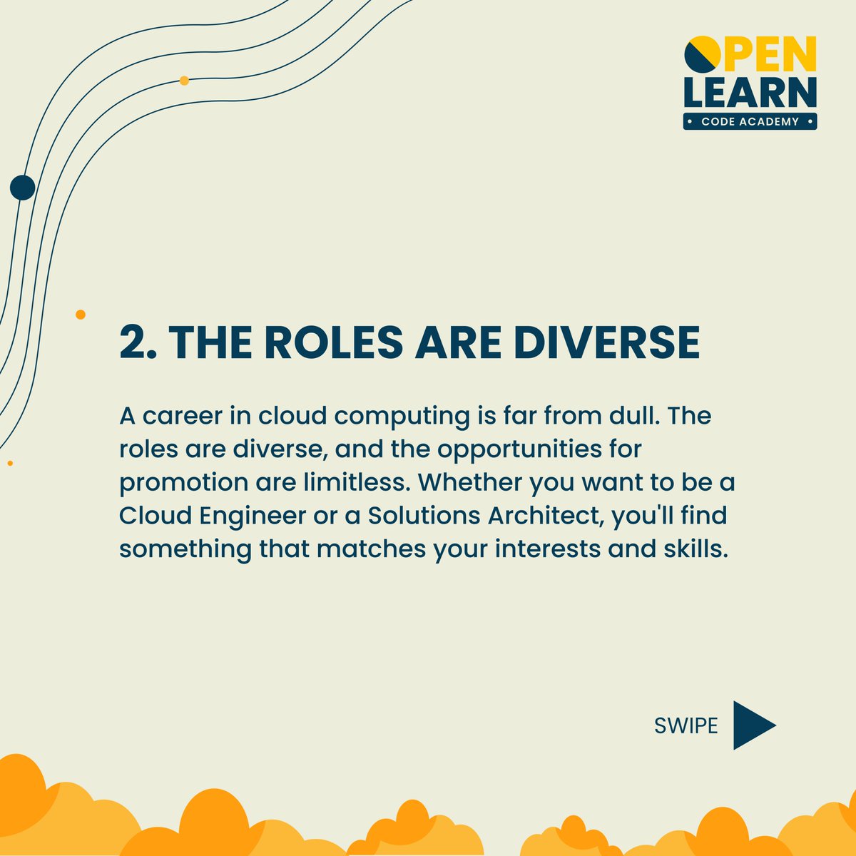 OpenLearn_'s tweet photo. Cloud computing is used by organisations of all sizes and industries, and with the number of businesses adopting cloud computing solutions increasing on a daily basis, it is not a career path to be overlooked. ☁️
Here are 4 main reasons why you should consider a career in cloud. https://t.co/5OFT3iwyxW
