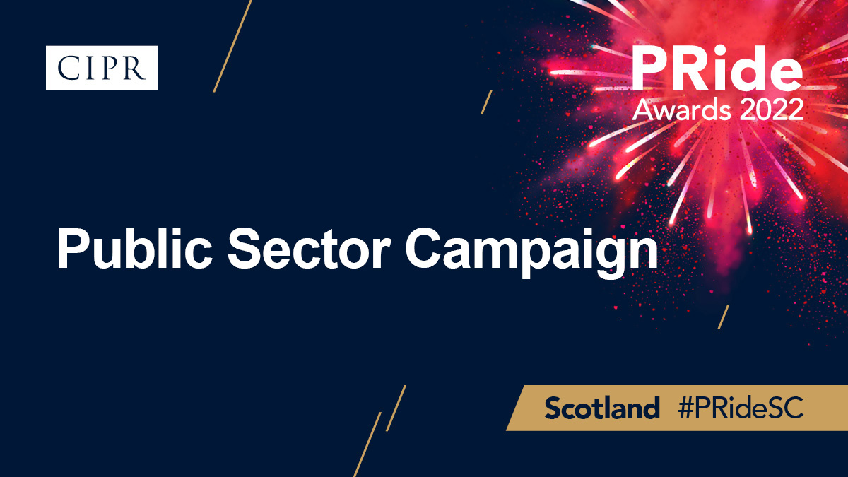 CIPR_Awards's tweet photo. The Public Sector Campaign Category is next. The Silver Winner is Smarts. And the Gold Winner is @theluxteam…. Congratulations! 

@CIPR_Scotland #PRideSC https://t.co/ucXHuYGTsv