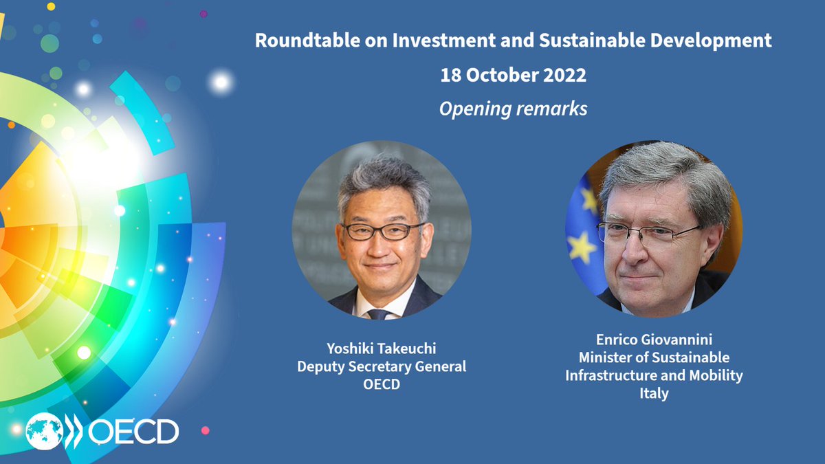 OECD_BizFin's tweet photo. 📣Join us 🗓️18 October 2022 9:30-17:00 CET 📍 Paris/online to identify concrete reforms that will unleash #sustainableinvestment and set these reforms in motion

Explore the distinguished speakers in our morning sessions below and sign up ▶�� https://t.co/QBkNIMr2vK

#fdi #sdgs https://t.co/opvsQSAcRS