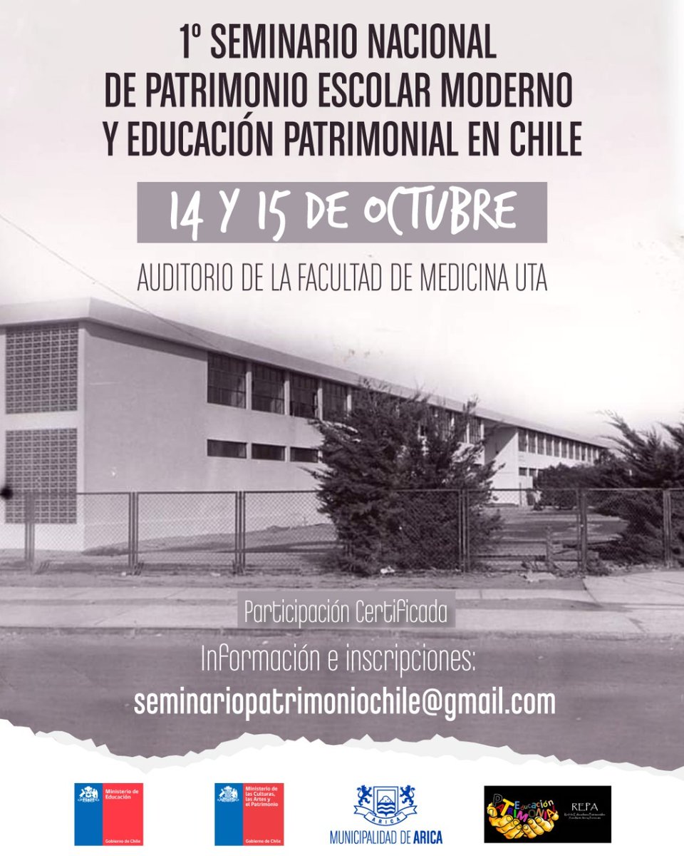 1° seminario nacional de patrimonio escolar moderno y educación patrimonial en Chile. En la Facultad de Medicina de la <a href="/UTarapaca/">Universidad de Tarapacá</a>