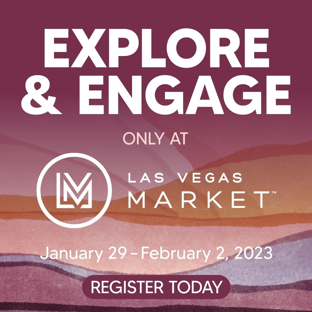 LasVegasMarket's tweet photo. ✨REGISTRATION✨ for Winter 2023 #LasVegasMarket is OFFICIALLY OPEN!⁠ Join us to EXPLORE &amp; ENGAGE at the premiere West Coast furniture, gift and home décor market.⁠
⁠
🗓️Save the date so you won't miss a beat: Jan. 29 - Feb. 2, 2023⁠
✔️And REGISTER … https://t.co/uD0AKlauAH https://t.co/PvgNUGXXmK