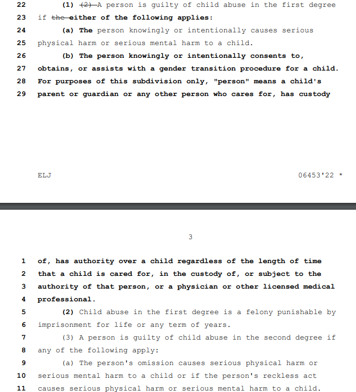 ErinInTheMorn's tweet image. Horrifying. HB6454 has been introduced in the state of Michigan.

It defines getting gender affirming care for your trans teen as child abuse in the first degree.

It proposes lifetime imprisonment for parents of trans youth.

It mandates medical detransition for trans teens.
