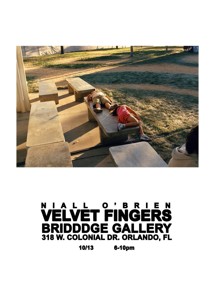 burorepresents's tweet photo. Opening tomorrow! VELVET FINGERS, a photo exhibition featuring @burorepresents @niallto alongside @chadwicktyler at @bridddge.

After the opening reception, the exhibition can be seen by scheduled appointment through Nov 5. Contact: press@bridddge.net

#niallobrien #velvetfingers https://t.co/8s733wf01n