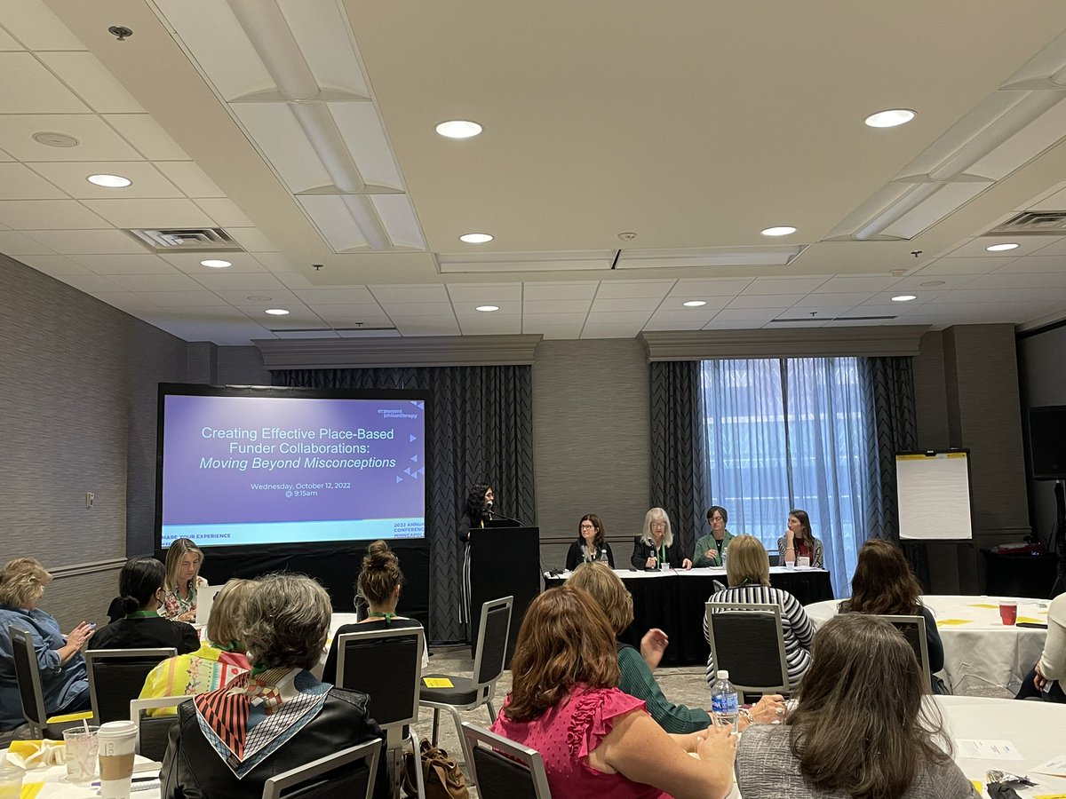 KelAlexander_'s tweet photo. Great panel this morning discussing how to “Move Beyond Misconceptions to Create Effective Place-Based Funder Collaborations” #ExponentConference22 @PartnersHlthFdn https://t.co/L7jMVO0wuC
