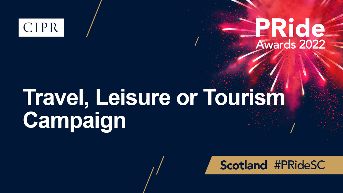CIPR_Awards's tweet photo. Next is the Travel, Leisure or Tourism Campaign. The Silver Winner is @trickertweets. And the Gold Winner is…@VisitScotland. Congratulations! 

@CIPR_Scotland #PRideSC https://t.co/E95YYtK63u