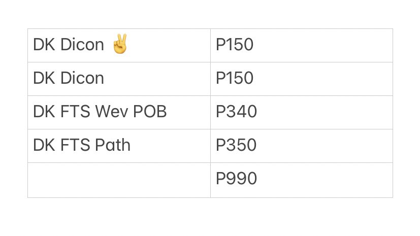 elicartss's tweet photo. price breakdown! https://t.co/Jbp1vrP0ky
