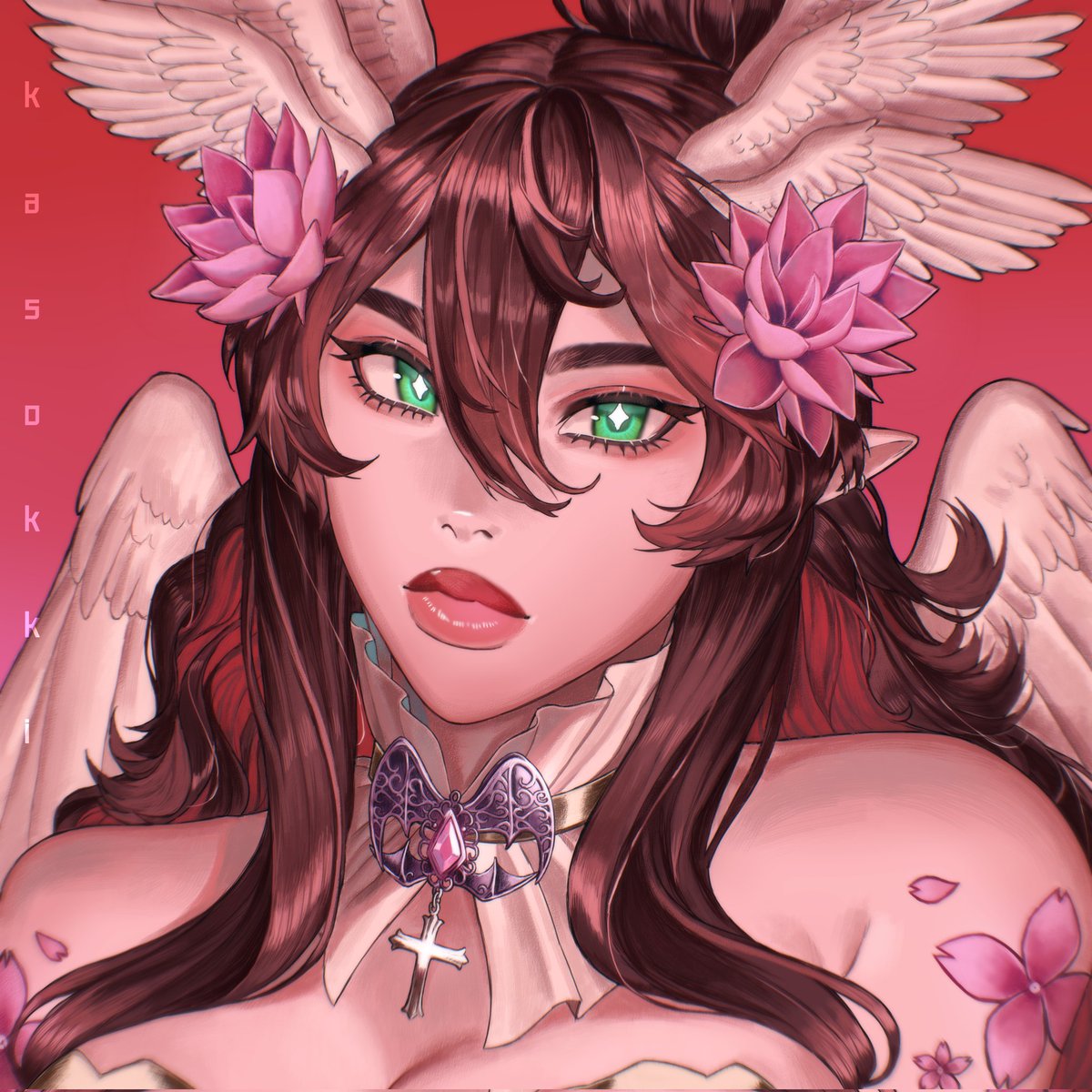 kasokki1's tweet image. Commission work for @luvhoasen pt. 2 🌸 #artist #art