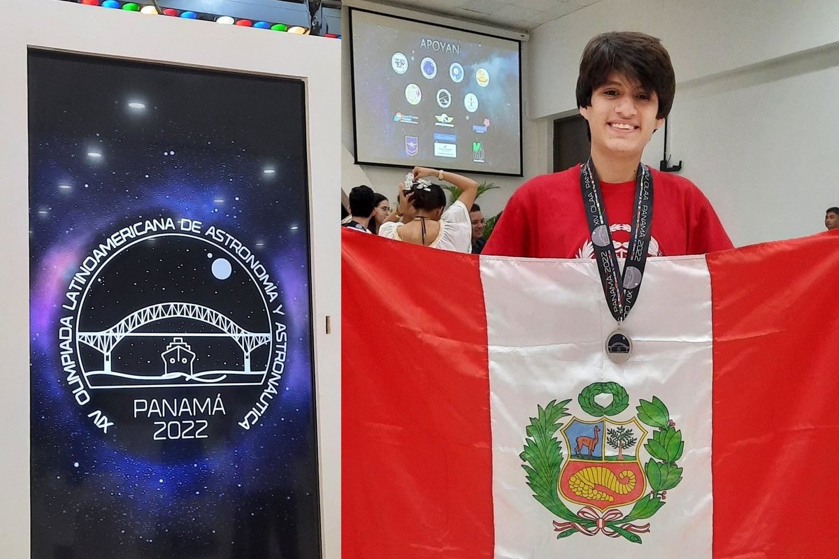 UNMSM_'s tweet photo. ¡Orgullo Peruano!🇵🇪👏
👉Moisés Olortegui, estudiante del Colegio COAR Lima, obtuvo medalla de plata en la XIV Olimpiada Latinoamericana de Astronomía y Astronáutica - Panamá 2022
🎉Moisés se preparó para las olimpiadas siendo estudiante de #AstroClases de #SPACE_UNMSM. https://t.co/7sKah299fA