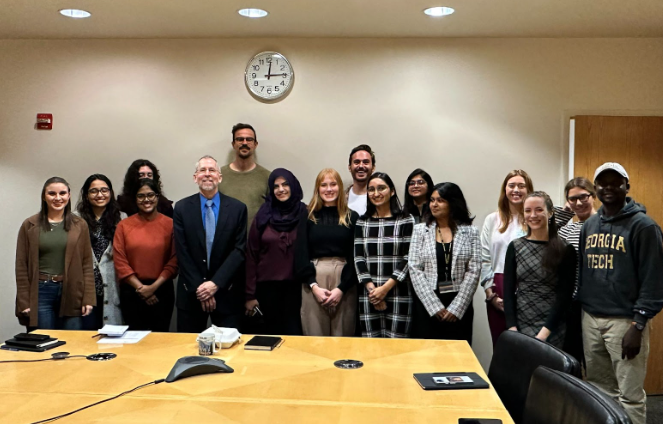 NHGRI_Director's tweet photo. I thoroughly enjoyed starting my week at @GeorgiaTech  on Monday -- giving a seminar, meeting with trainees, and talking with faculty. Thanks to Dr. Greg Gibson for hosting me and arranging such a stimulating day talking genomics with so many outstanding researchers! https://t.co/mqtGqm4UMj