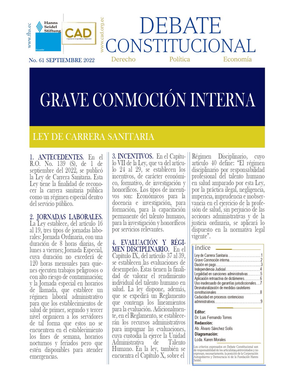 Les invitamos a leer la edición No. 61 de la Revista Informativa 𝗗𝗲𝗯𝗮𝘁𝗲 𝗖𝗼𝗻𝘀𝘁𝗶𝘁𝘂𝗰𝗶𝗼𝗻𝗮𝗹. 

Esta publicación es realizada por nuestra contraparte, la Corporación Autogobierno y Democracia (CAD).

Link de descarga ➡️ : n9.cl/ihw6e