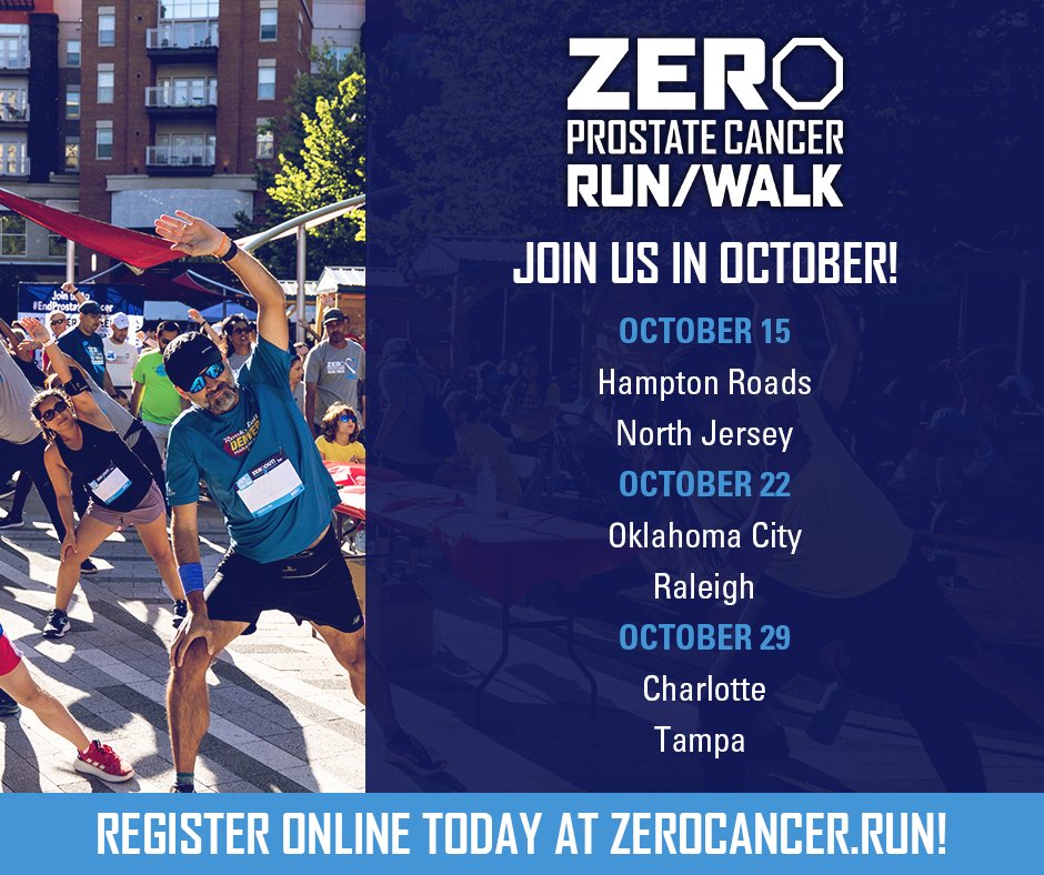 Are you running out of weekend plans for this month? 'Run' over to zerocancer.run to sign up for one of our remaining #ZEROProstateCancer #RunWalks! #EndProstateCancer #RegistrationWednesday