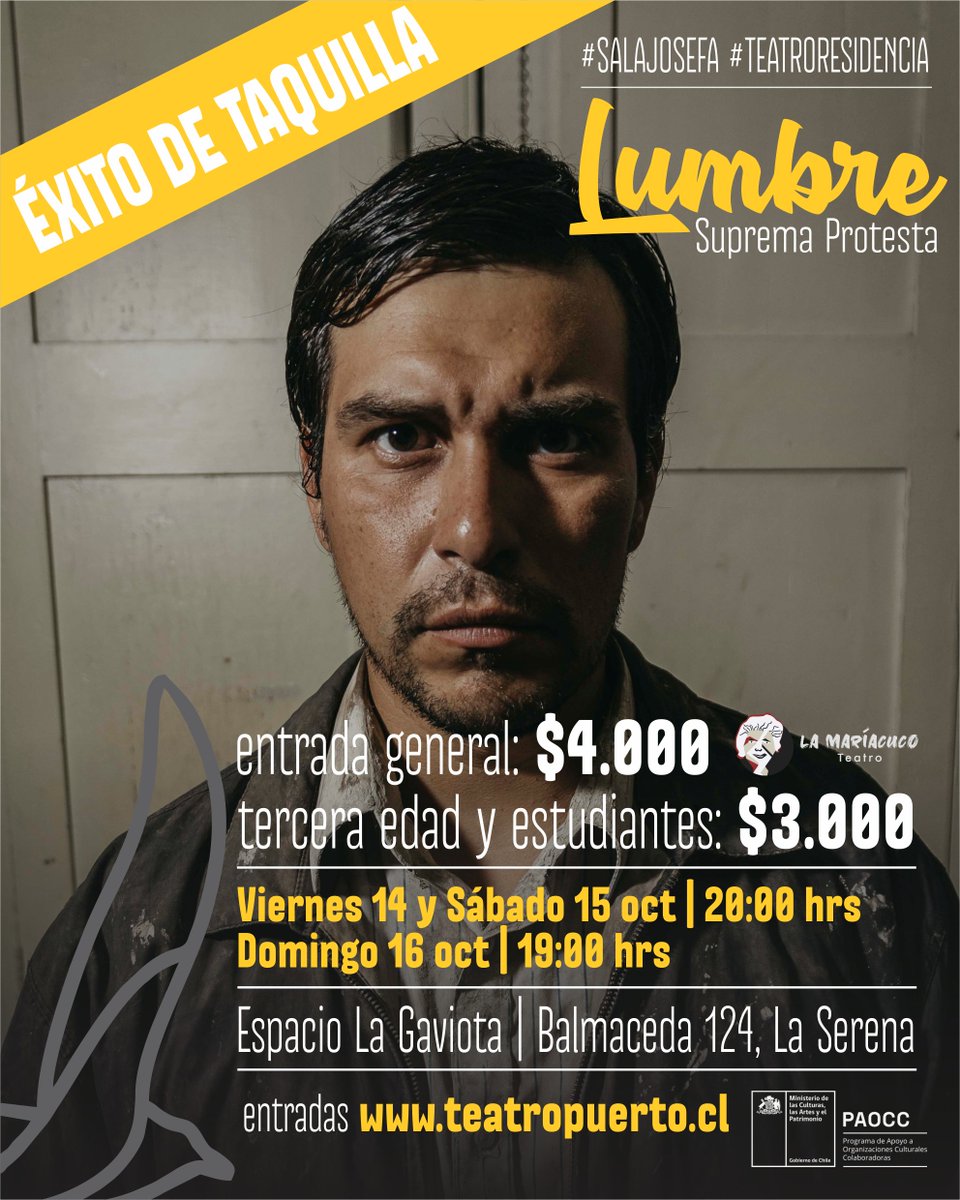 ¡Vuelve con 3 nuevas funciones! Si la semana pasada no la vieron, ahora tienen que aprovechar. Teatro en espacio no convencional de La MaríaCuco Teatro. 
#Panoramas #TeatroPuerto #Teatro #Laserena #Coquimbo