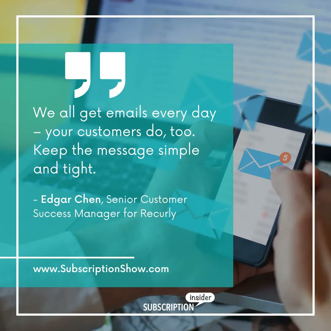 SubInsider's tweet image. Are you using a dunning process to retain your subscribers? Find out more about the dunning process from #SubShow speaker Edgar Chen: buff.ly/3QknMnU 

Attend #SubShow22 and get more invaluable insight like this! Register: buff.ly/3SpTUsk