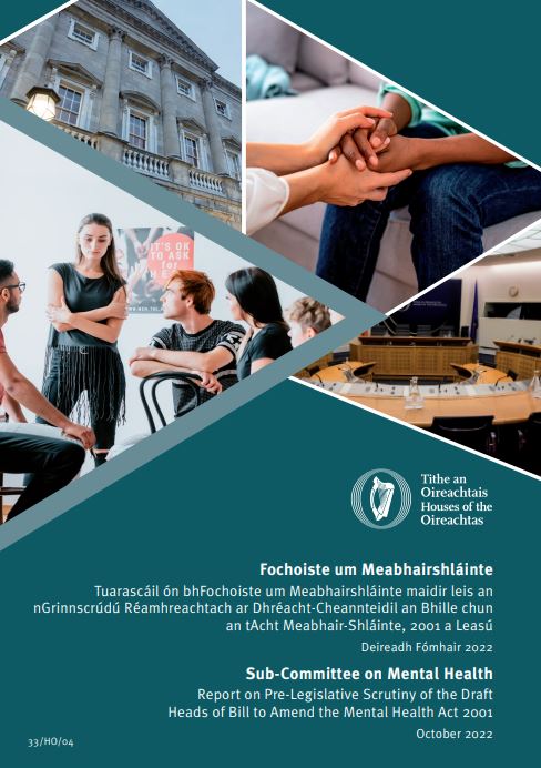 OireachtasNews's tweet image. The Sub-Committee on Mental Health chaired by Senator @frances_black has published the Pre-Legislative Scrutiny Report on the Draft Heads of Bill to amend the Mental Health Act. 
Press Release➡️ bit.ly/3Cr2xvm
Report➡️bit.ly/3EB2a3X