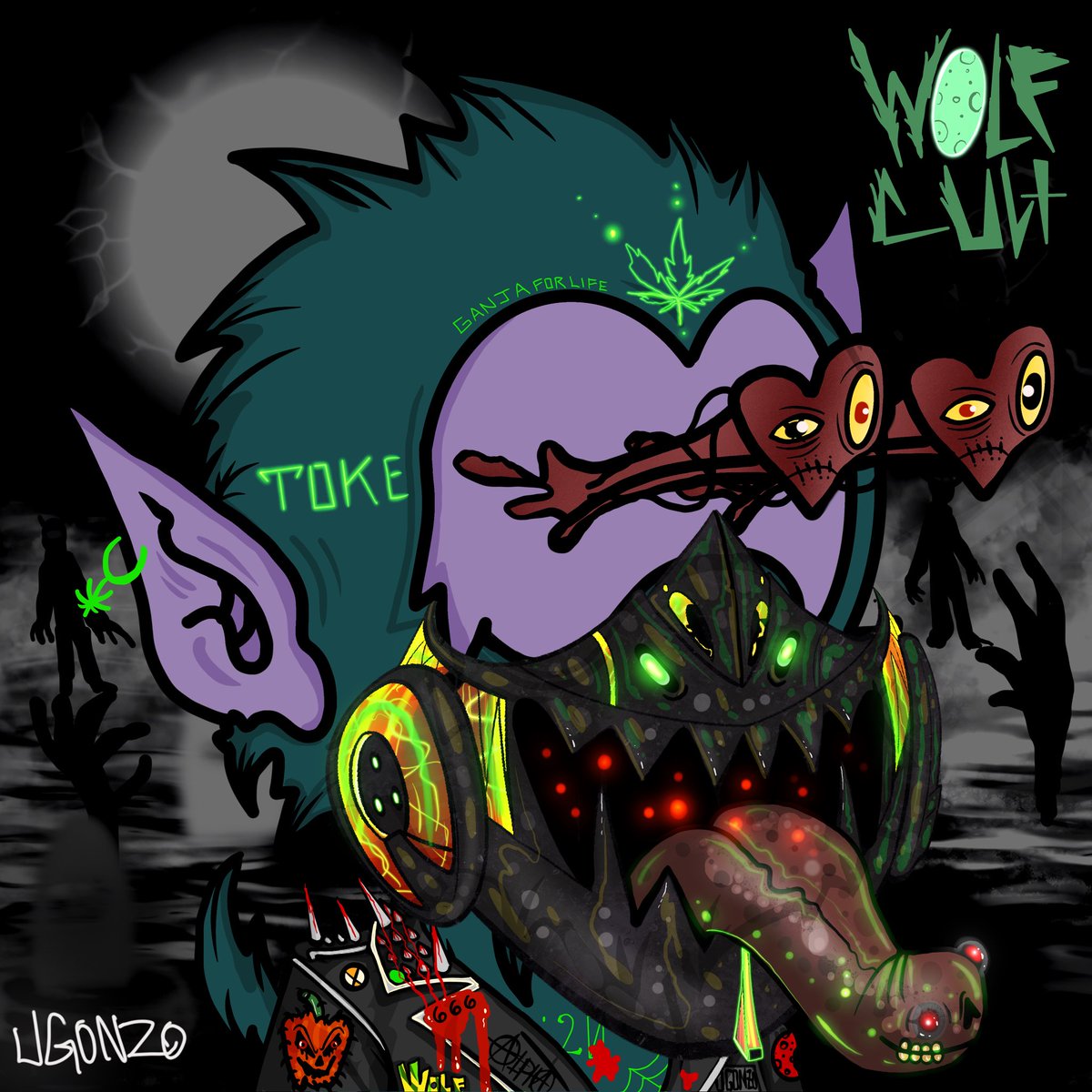 Ugonzo_art's tweet photo. Wolf Cult coming soon ! 

Guessing the black n white version didn’t do you any good ? 

#crotober 
#Halloween 
#wolfcult 
#cro https://t.co/XWyCTvc3vj