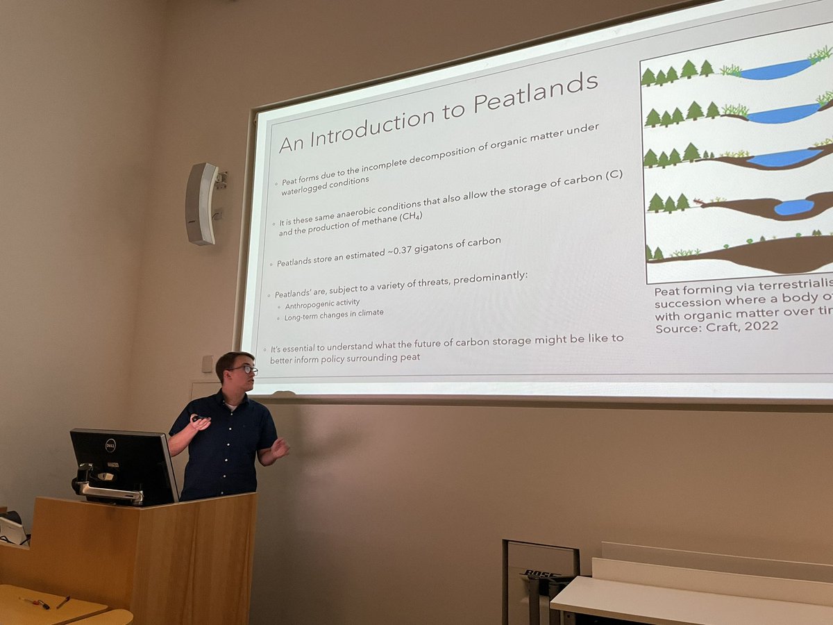 My dear friend <a href="/hrob1632/">Harry Roberts</a> presenting  part of his Masters thesis “Quantifying carbon composition in relation to environmental drivers in a temperate peat bog”. Well done! <a href="/UoLGeography/">Lincoln Department of Geography</a> PGR symposium.