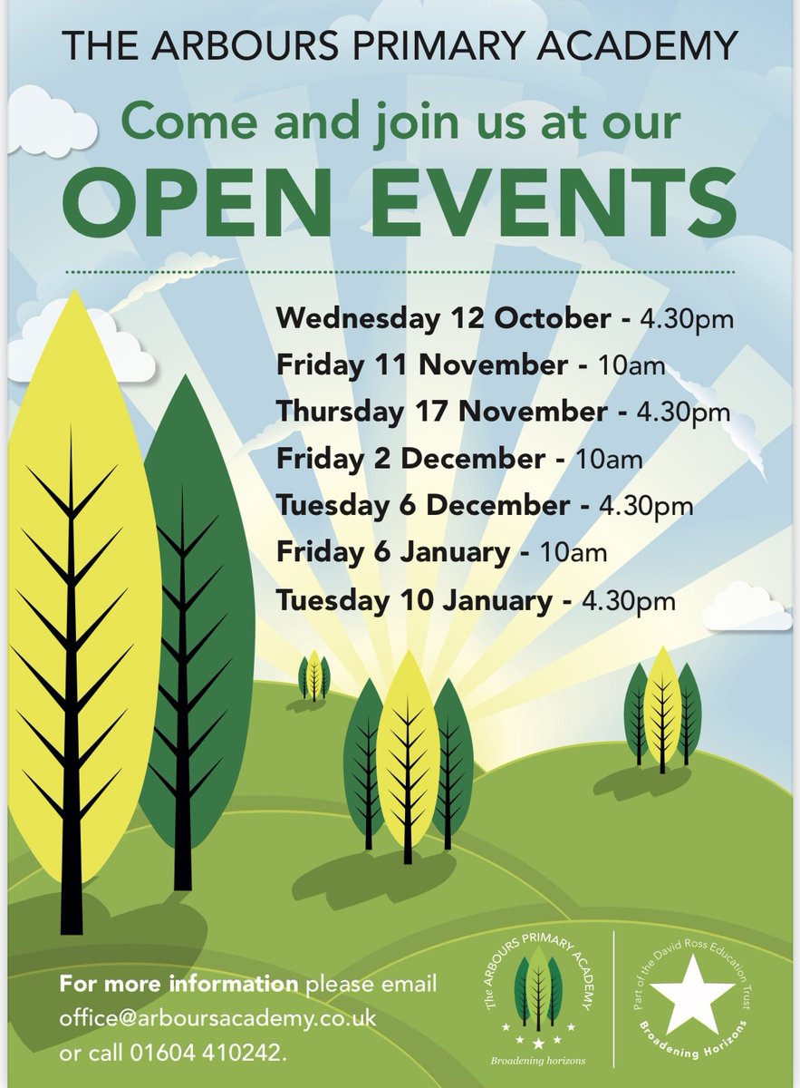 Remember to come join us at one of our events for families with children joining Reception in September 2023! We hope to see some of you at 4.30 today! #BeAmazing@TheArbours #JoinIn