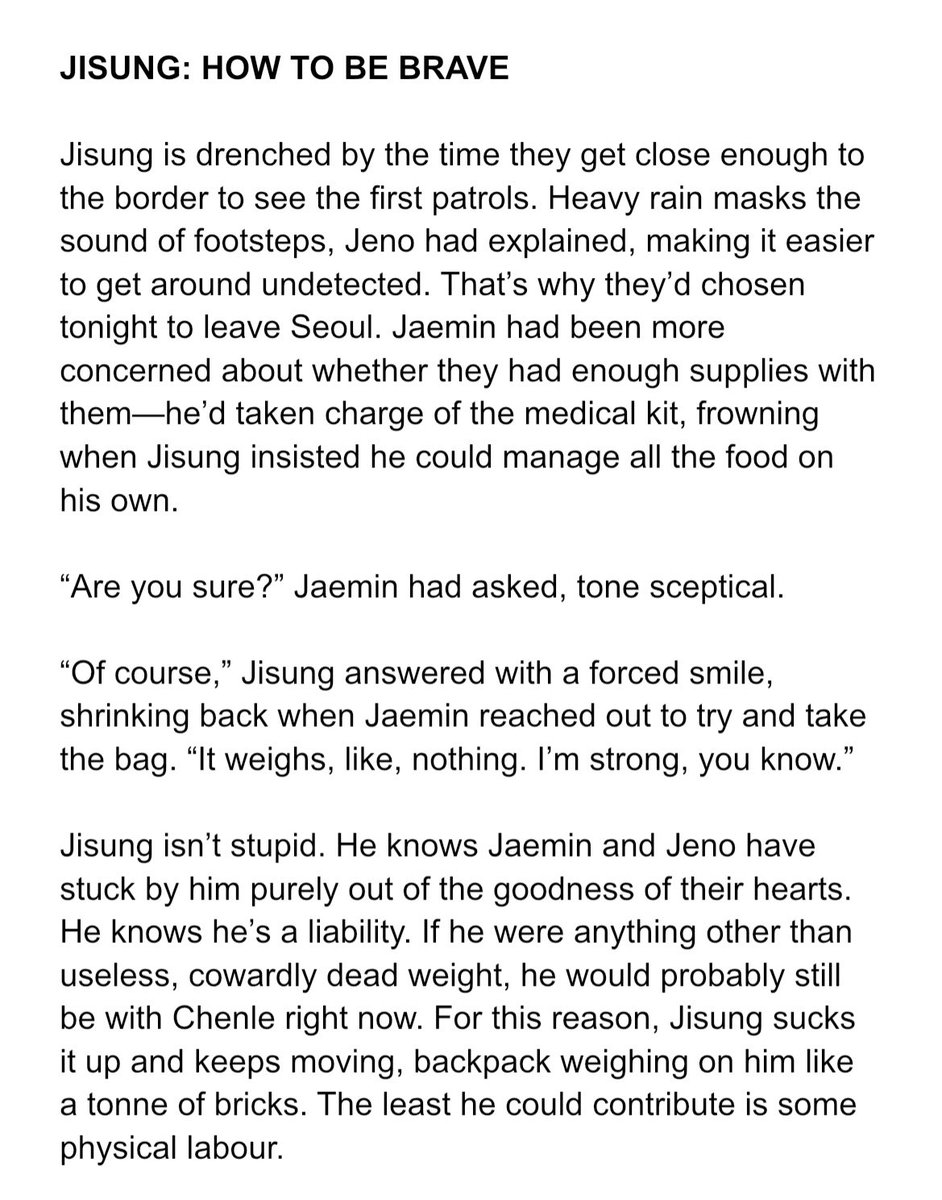 concordancing's tweet photo. to the bitter end - extra #1
❥ jisung’s story
❥ post-apocalyptic, mcd, violence
❥ main fic should be read first!
❥ main fic: https://t.co/T3uDFKCgYq

⚠️ major character death!! https://t.co/GDMvA1Uffo