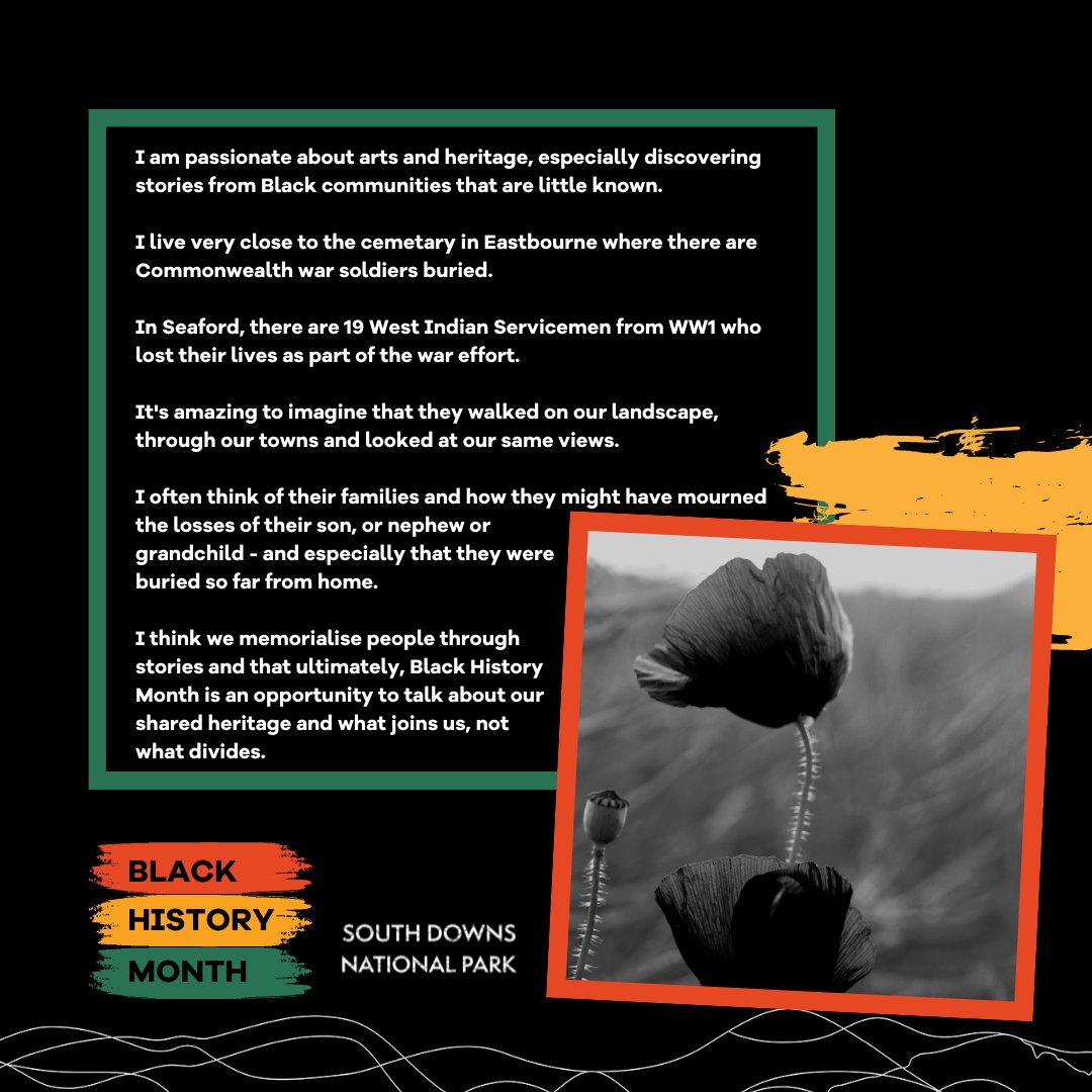 "Black History Month is an opportunity to talk about our 
shared heritage and what joins us, not what divides."

<a href="/jennyspacer/">Jenny Williams BEM 💙 🌈</a> has been sharing with us what #BlackHistoryMonth means to her and how those of us living in and around the #SouthDowns can connect with Black histories.