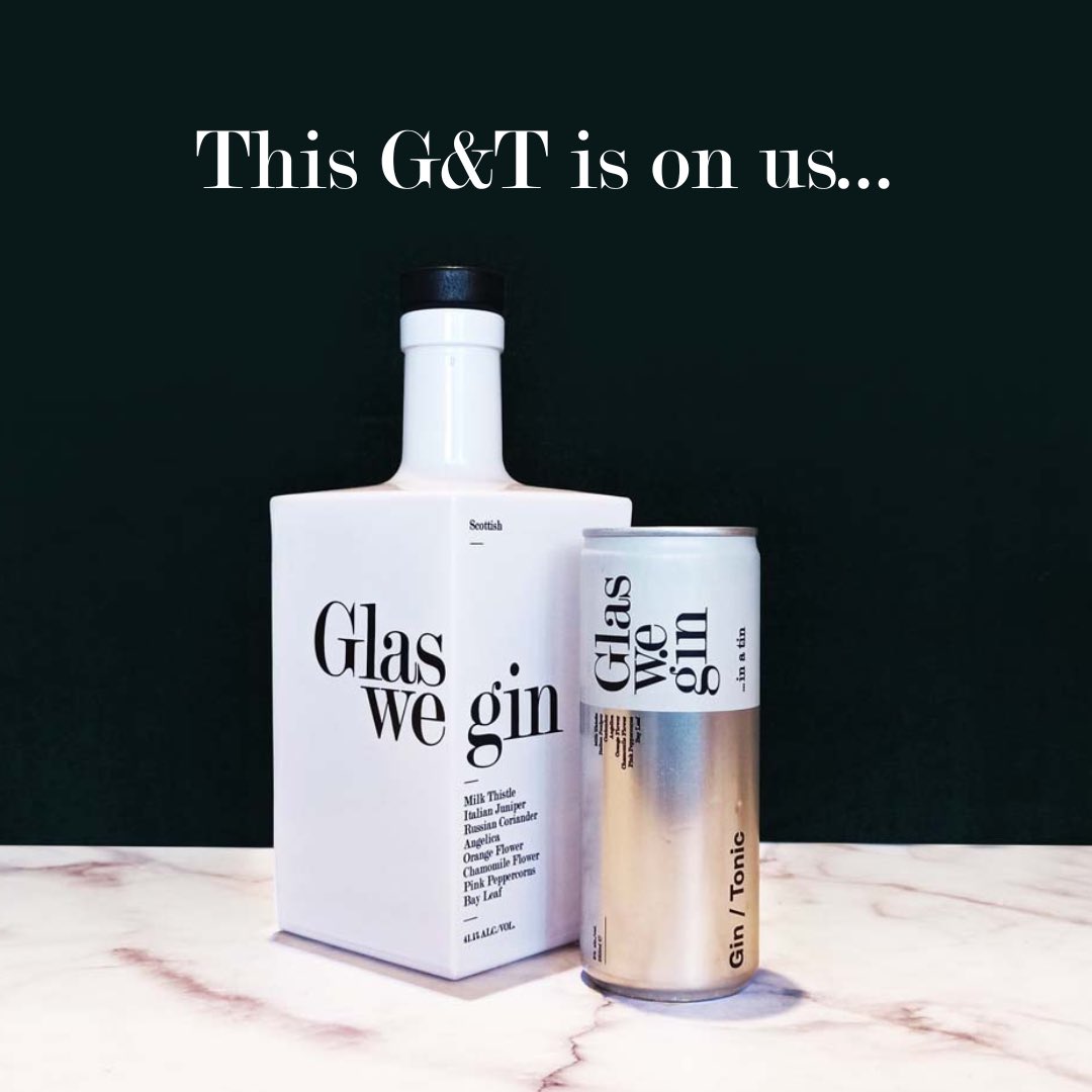 FREE GIN!
We'll be giving you a free can of Glaswegin &amp; Tonic when you buy a 70cl bottle. No code required, simply add both products to your basket and the offer will be added automatically at checkout.
Go get them: bit.ly/3rNmpUv 

T&amp;C's apply. While stocks last.