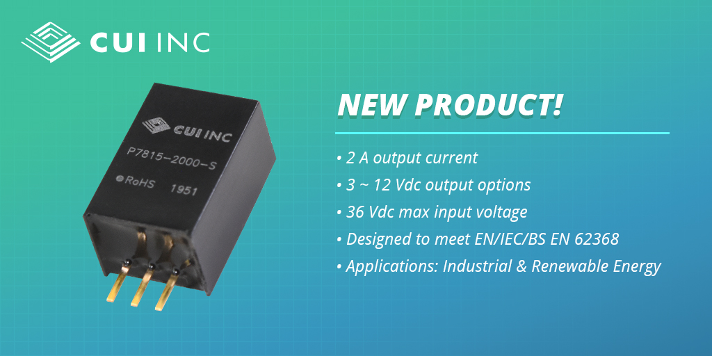 CUIInc's tweet image. CUI expanded its line of non-isolated dc-dc converters with the addition of the 3-pin SIP P78-2000R-S series. These dc-dc converters are ideal for a range of industrial and renewable energy applications. Learn more: bit.ly/3yDrDpJ

#dcdcconverter #PowerWhenYouNeedIt