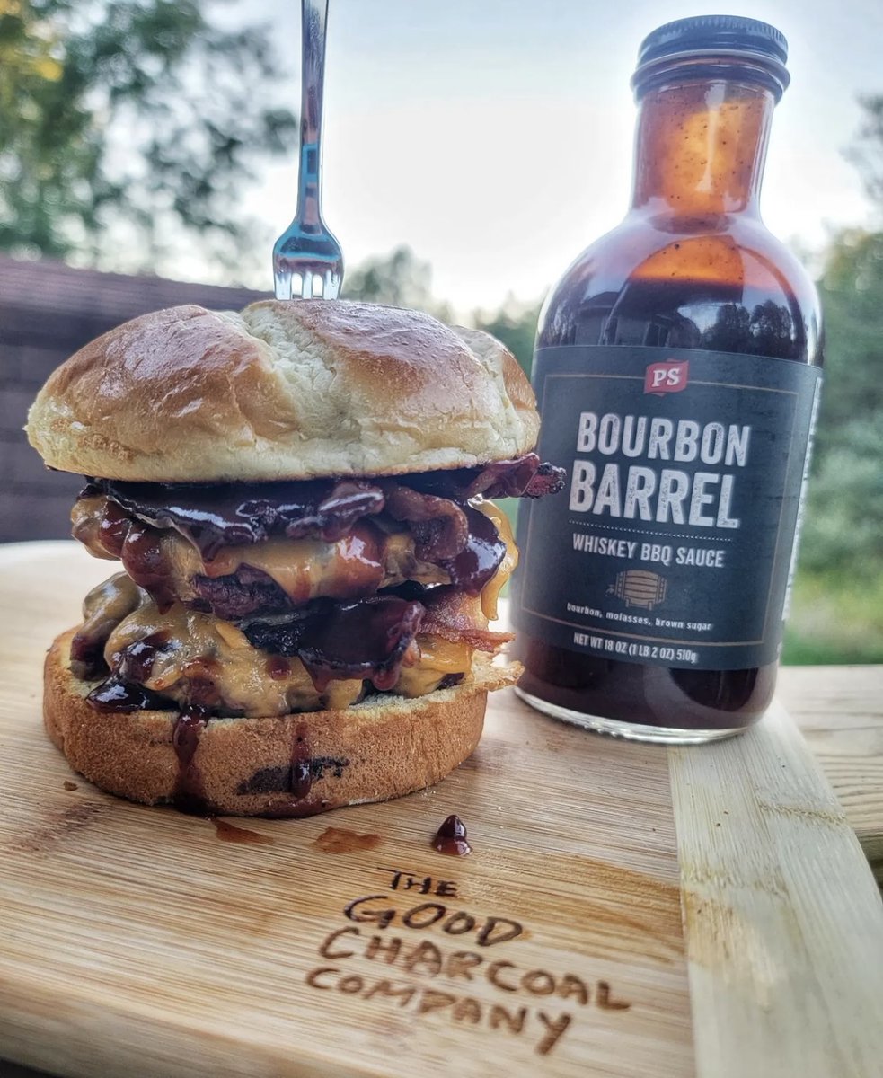 TheGoodCharcoal's tweet photo. We are not sure why a fork in the top of a burger makes it better, but it absolutely does! Although we don't recommend you eat it with a fork because what's the fun in that?🍴🍔
Good Burgers Deserve Good Charcoal.
Thanks for sharing @MetalMamaBBQ
#justscience #MessyIsGood https://t.co/0vlPJcnSc4