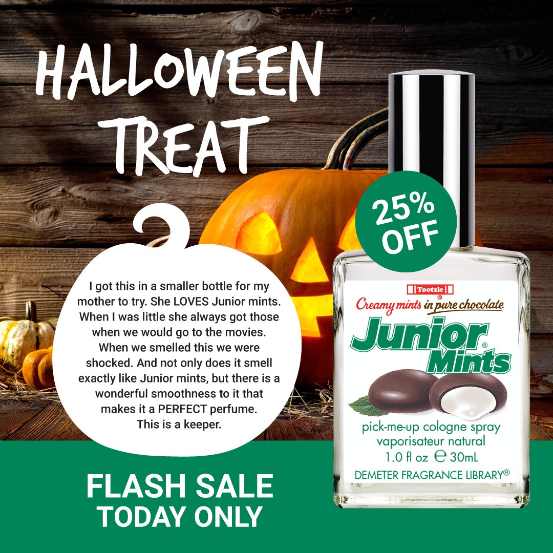 DemeterCEO's tweet photo. Get all Junior Mints fragrance products for 25% off today only at https://t.co/IBt1t1kmYA! #smelldelicious ๐ ๐ ๐ https://t.co/L0YJnF5q3b