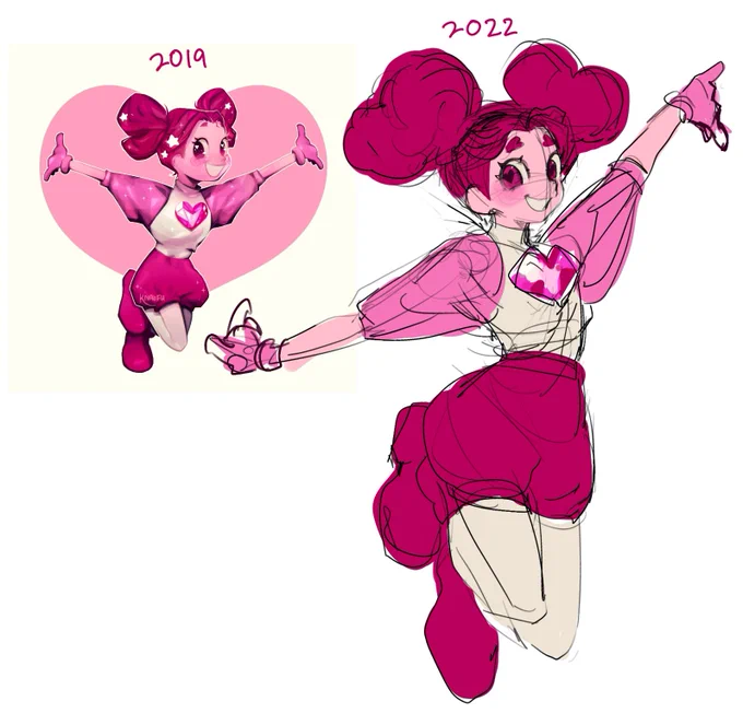 quick redraw of an old spinel art from 3 years ago >__< 