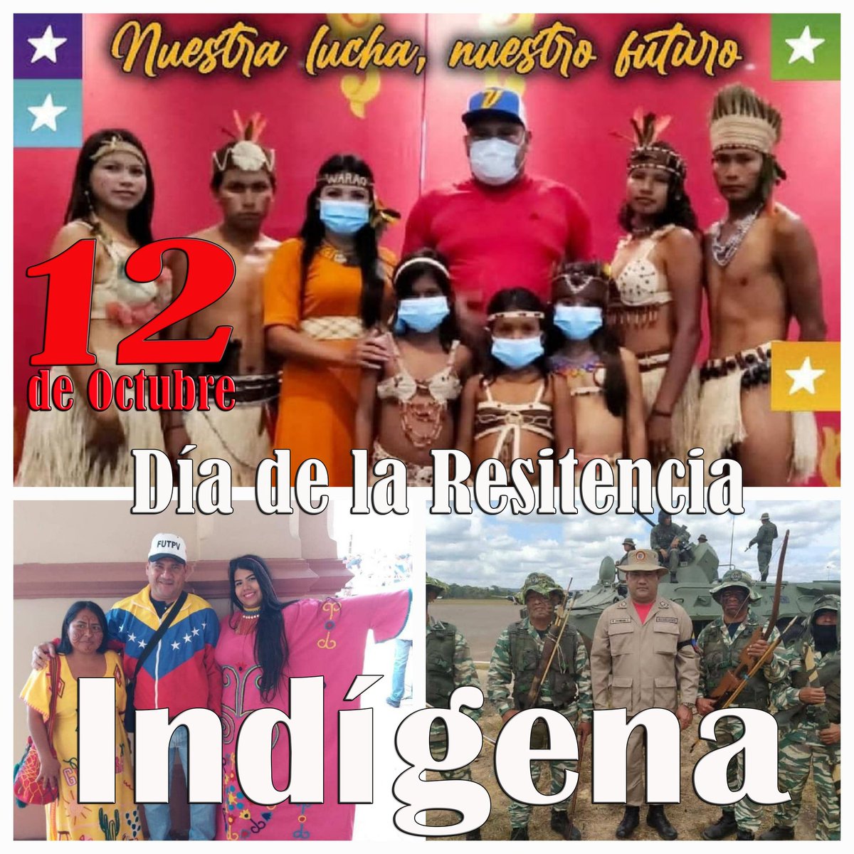 El Dip de la AN y Presidente FBSTTCCP-Monagas, <a href="/wgolindanopsuv/">Wgolindanopsuv</a>, se une a la celebración por el  Día de la Resistencia Indígena, resaltando las luchas y la resistencia de nuestras etnias. Tal y como la hizo nuestro Comandante Eterno, Hugo Chávez.
<a href="/NicolasMaduro/">Nicolás Maduro</a>
<a href="/WillsRangelCBST/">Wills Rangel PDVSA CBST FUTPV</a>