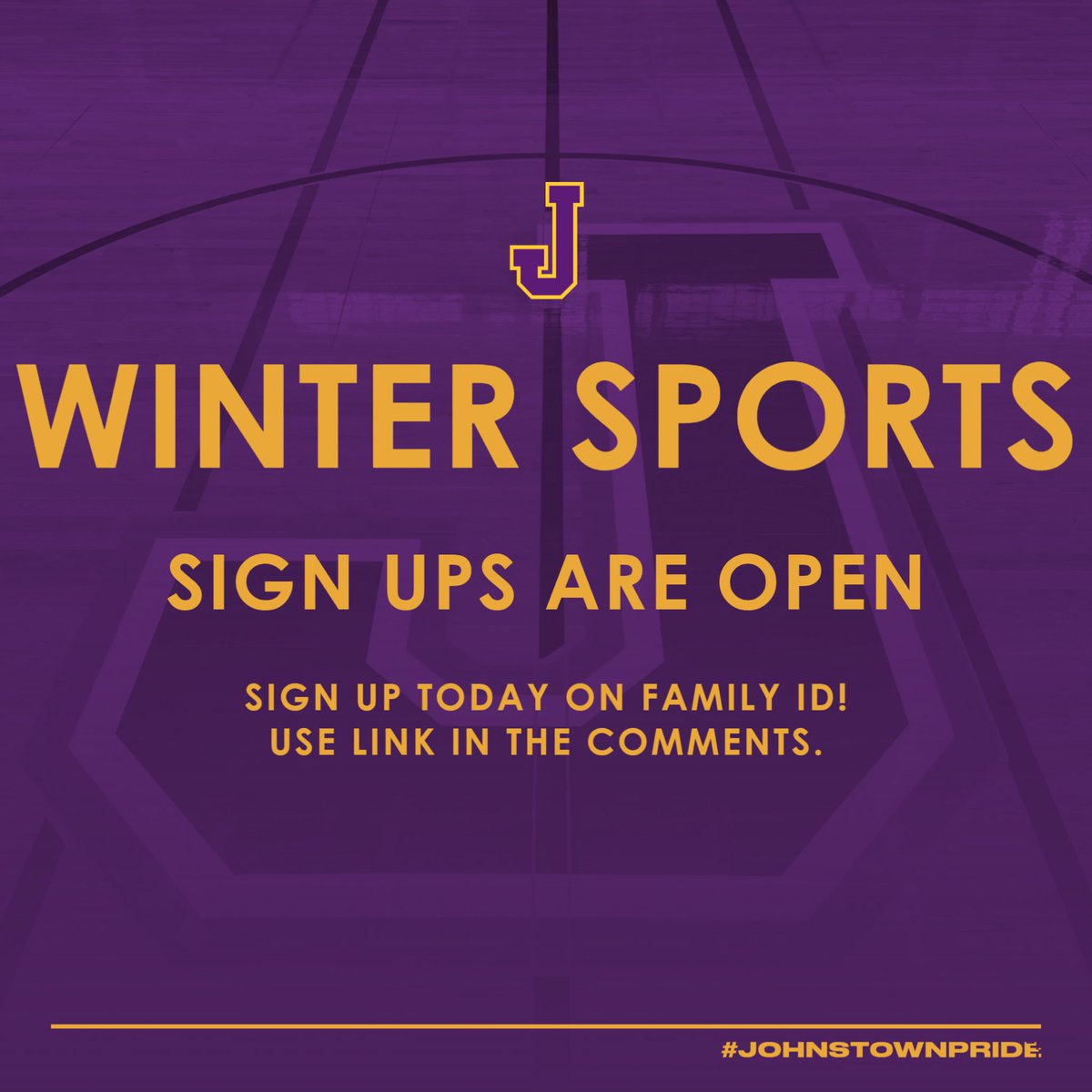 Attention All Johnstown Athletes in Grades 7-12. Winter Sports Sign Ups Are Open!

We are offering Boys and Girls Basketball, Alpine Skiing, Nordic Skiing, Swimming, Wrestling, and Bowling!

Use the link below to register on FamilyID.

familyid.com/greater-johnst…

#JohnstownPride
