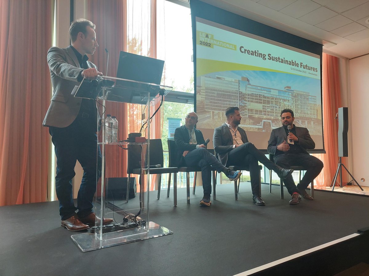 We had a great first day at the 2022 Leading European Architecture Forum (#LEAF2022) conference, Amsterdam. Director Michael Swiszczowski moderated a panel session about the opportunities and challenges of low or #zerocarbon buildings joined by senior architect Alexander Esfahani