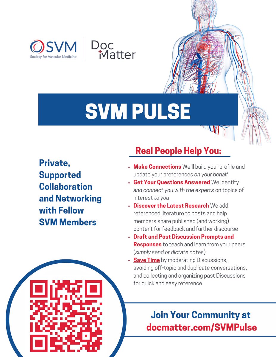We hope you’ve been enjoying SVM Pulse! Check out how the DocMatter (host of the Community) team can support your collaboration. @RKolluriMD @Angiologist @herbaronowMD @YogenKanthi @adityasharmamd