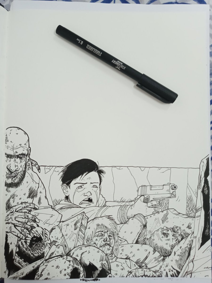 jayc24381's tweet photo. The latest on the Walking Dead piece I'm working on. This will be the last update I'll share on this illustration as I want to make the most of the remaining holiday time &amp; well, I can just show you everything I'm working on, can I? 😜

#AspiringArtist #SpookySeason #WalkingDead https://t.co/Em61DJ1PLF
