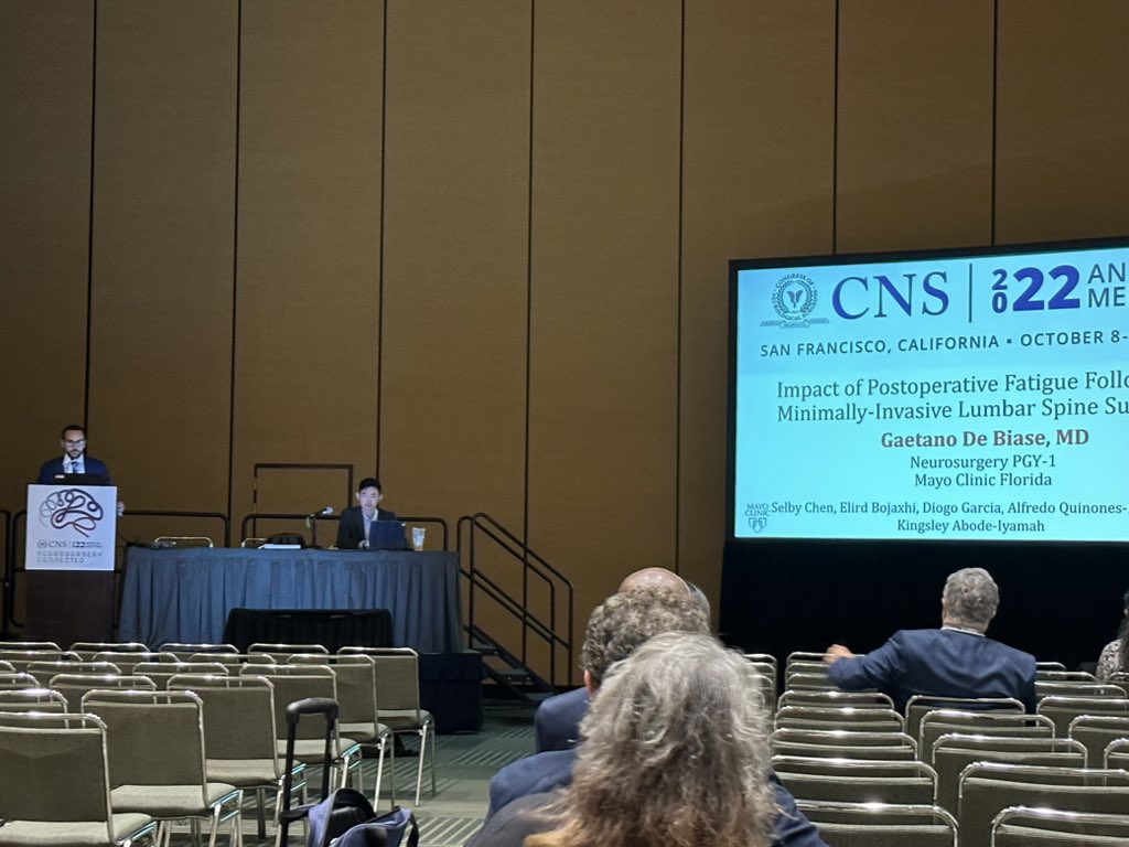 gdebiase_md's tweet photo. 2 back-to-back podium presentations on #AwakeSpineSurgery at #CNS2022

Representing the team at #MayoClinicFlorida 

@iyamah_abode @BojaxhiMD @DoctorQMd @CNS_Update @spinesection https://t.co/K2FbpG88g6
