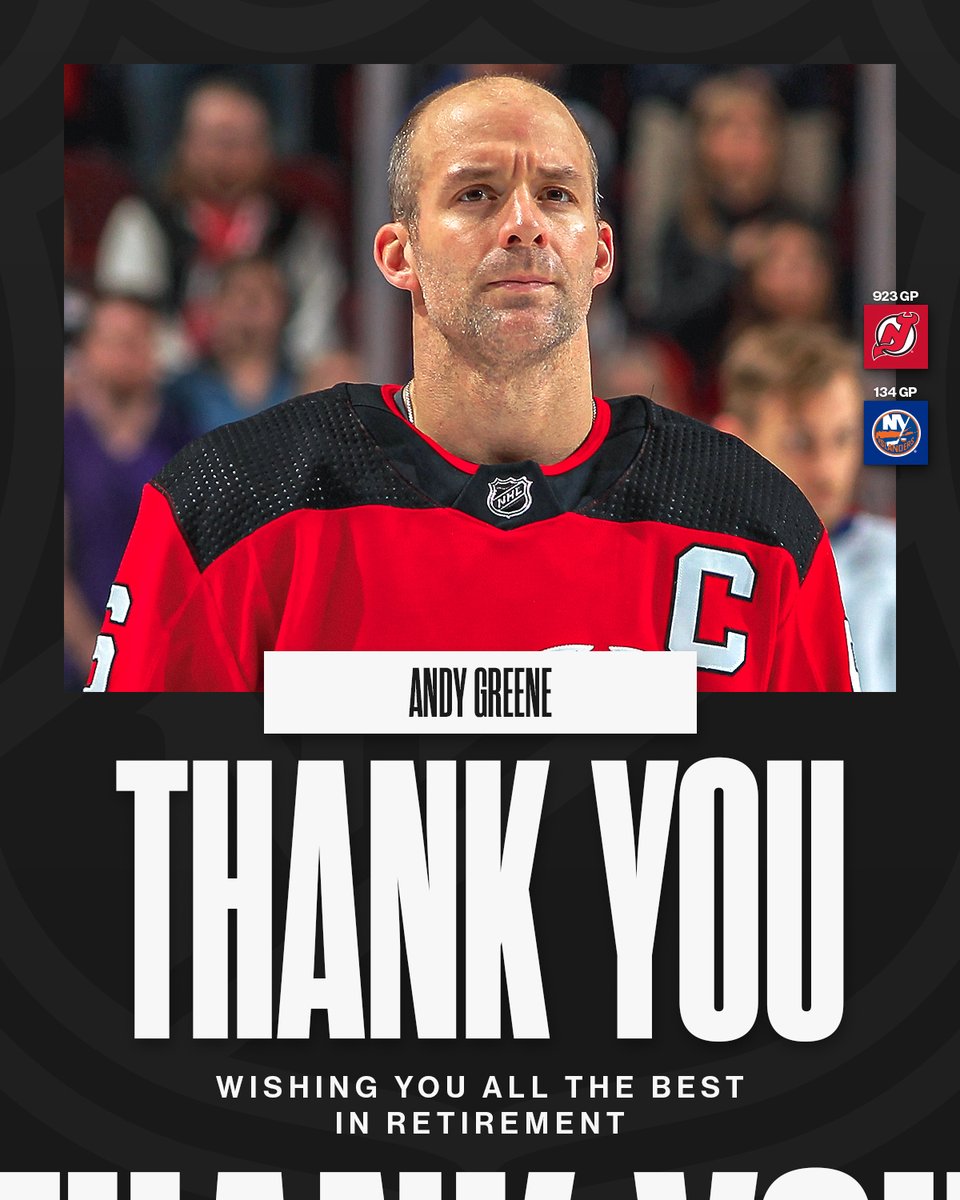 Congratulations to Andy Greene on his retirement! 👏❤️