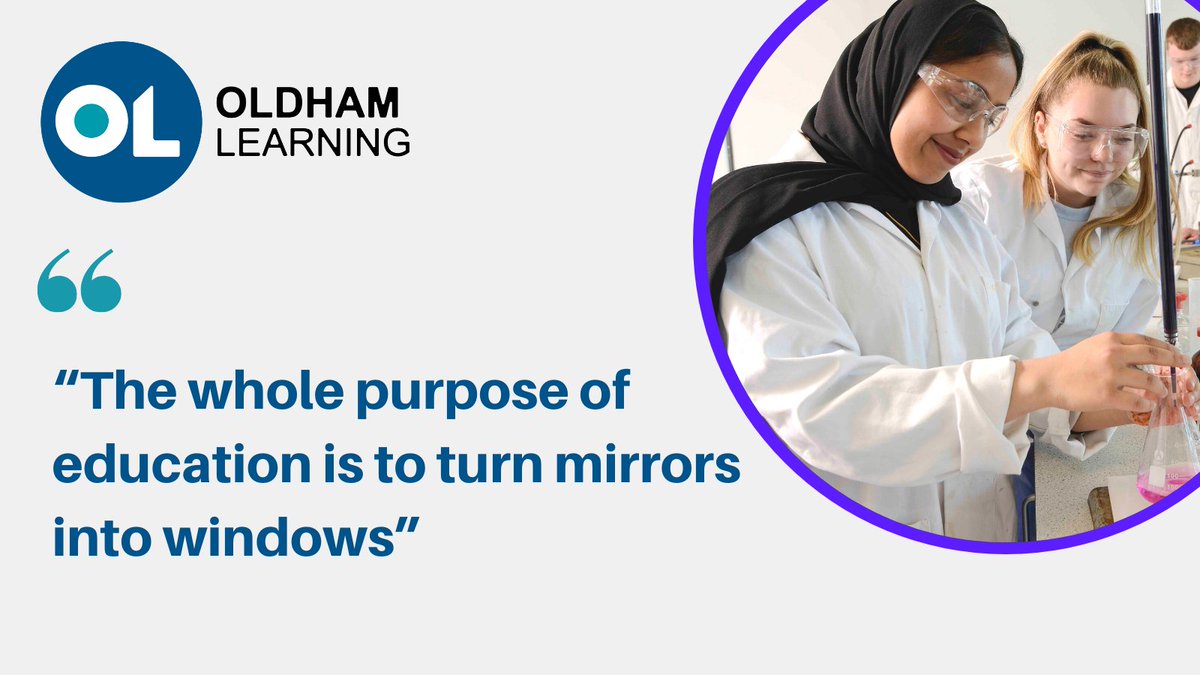 oldhamlearning's tweet image. Instead of looking at the world as a reflection of yourself and your own perspective being bounced back, education clears up the space to see past oneself...

#Oldham #education #educationalquotes #inspiration
