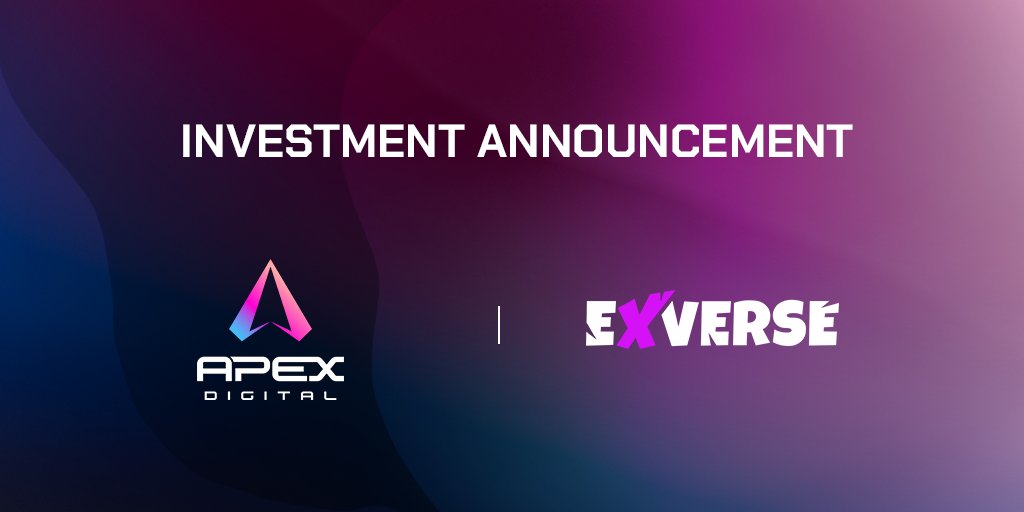 apexdigitalvc's tweet photo. We're excited to announce that Apex Digital is expanding its #GameFi portfolio by officially investing in @exverse_io - the first ever "battle Metaverse" allowing users to break free of the confines of legacy #gaming and instead own their #Gameplay and loot. 

#web3community https://t.co/GfG5k3sSmr