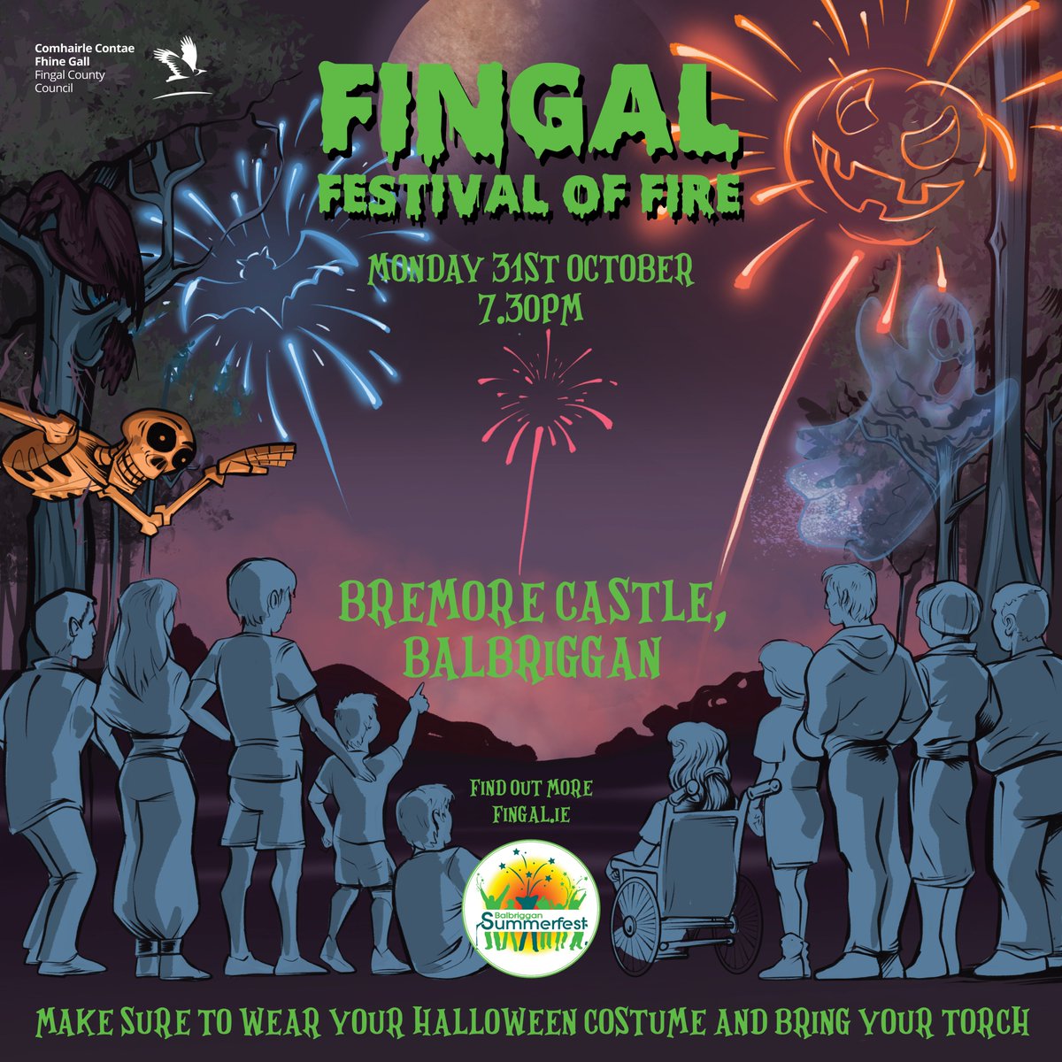 Fingal Festival of Fire at Bremore Castle in Balbriggan this Halloween, 31st of October!🎃 Join us for a spooky disco starting from 7pm followed by a magical firework display at 7:30pm🎆 #FingalFestivalOfFire #Halloween #EventsInFingal @LoveFingalDub @visitdublin @Fingalcoco