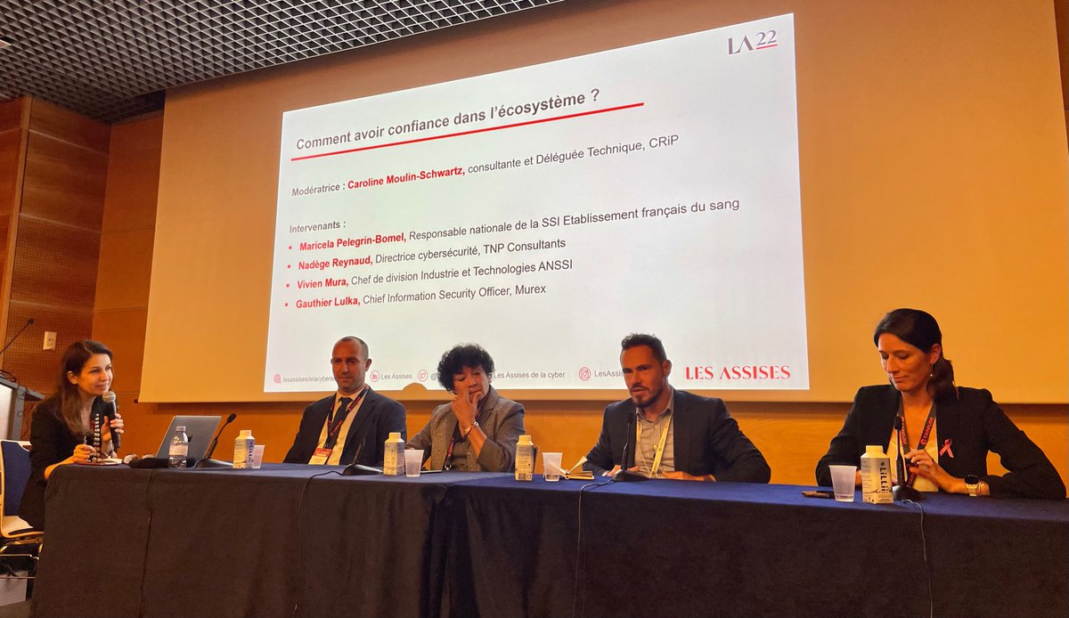 ANSSI_FR's tweet photo. [Table-ronde] @Les_Assises 
📣 Vivien Mura, Chef de Division Industrie et Technologies à l'#ANSSI, intervient lors de la table-ronde : « Comment avoir confiance dans l’écosystème ? » 
#SSI #cybersécurité https://t.co/mv8oeeLg5T