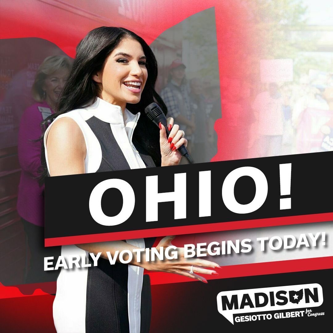 madisongesiotto's tweet image. Early voting begins today! Get your ballots in to #SaveOhio. #VoteRepublican #OH13 #TeamMadison