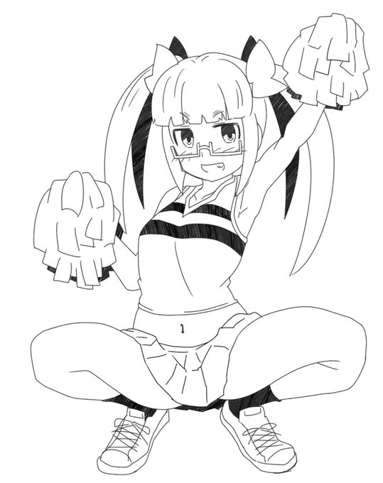 腰が痛いときはチアガール池袋晶葉を描くと気分がよいという民間療法。 