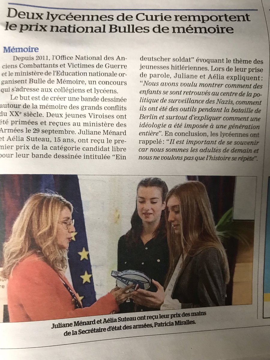 Bravo à nos deux anciennes collégiennes : pour leur travail et leur discours qui donne sens à l’enseignement 👏nous sommes fiers de vous !