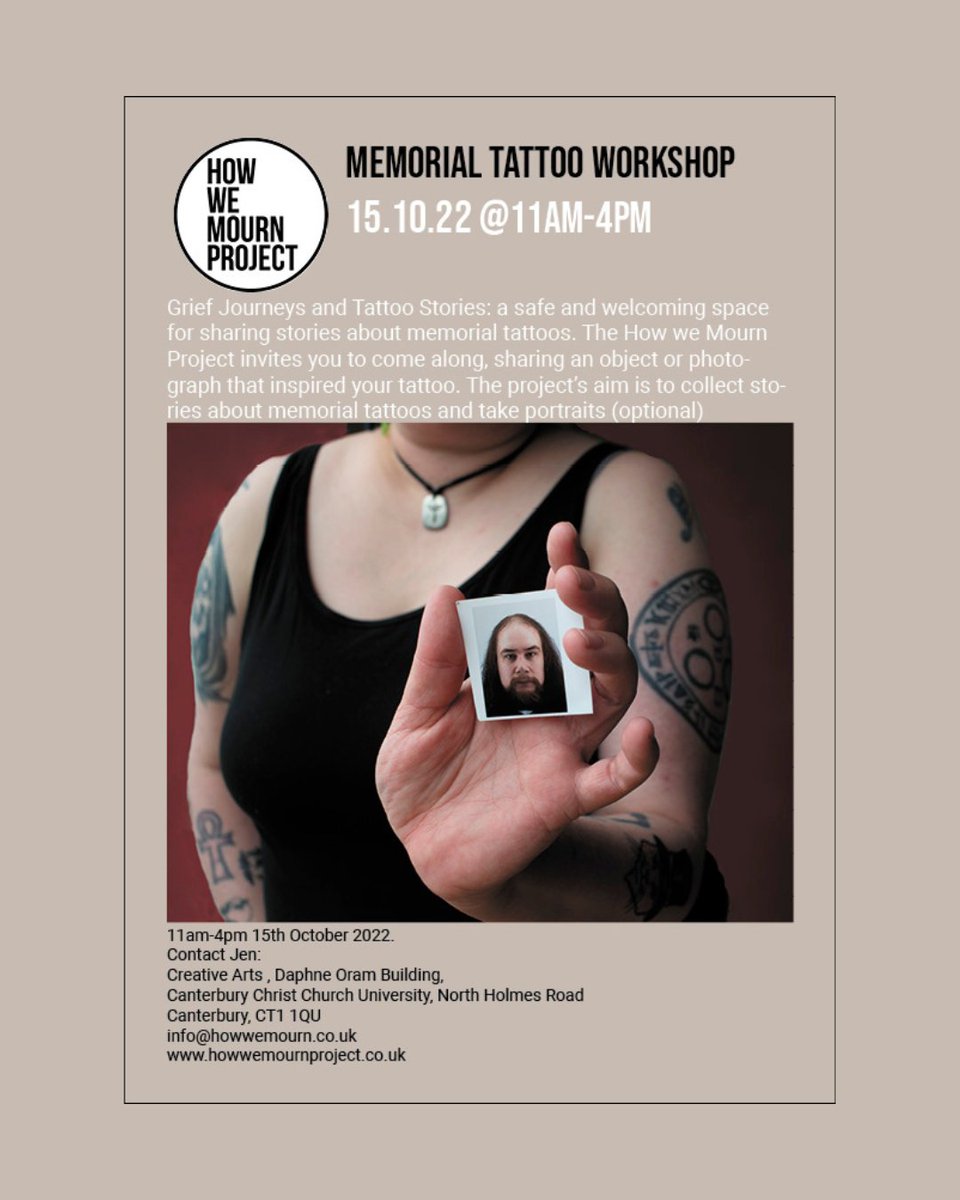 HowWeMourn's tweet photo. “Expressions of mourning beyond a funeral can often seem absent. Tattoos can represent treasured memories and can communicate that a loss has occurred, and a grief journey is unfolding."

Do you have a tattoo in memory of a loved one?

See picture for more details. https://t.co/ZvL0gGq7ft