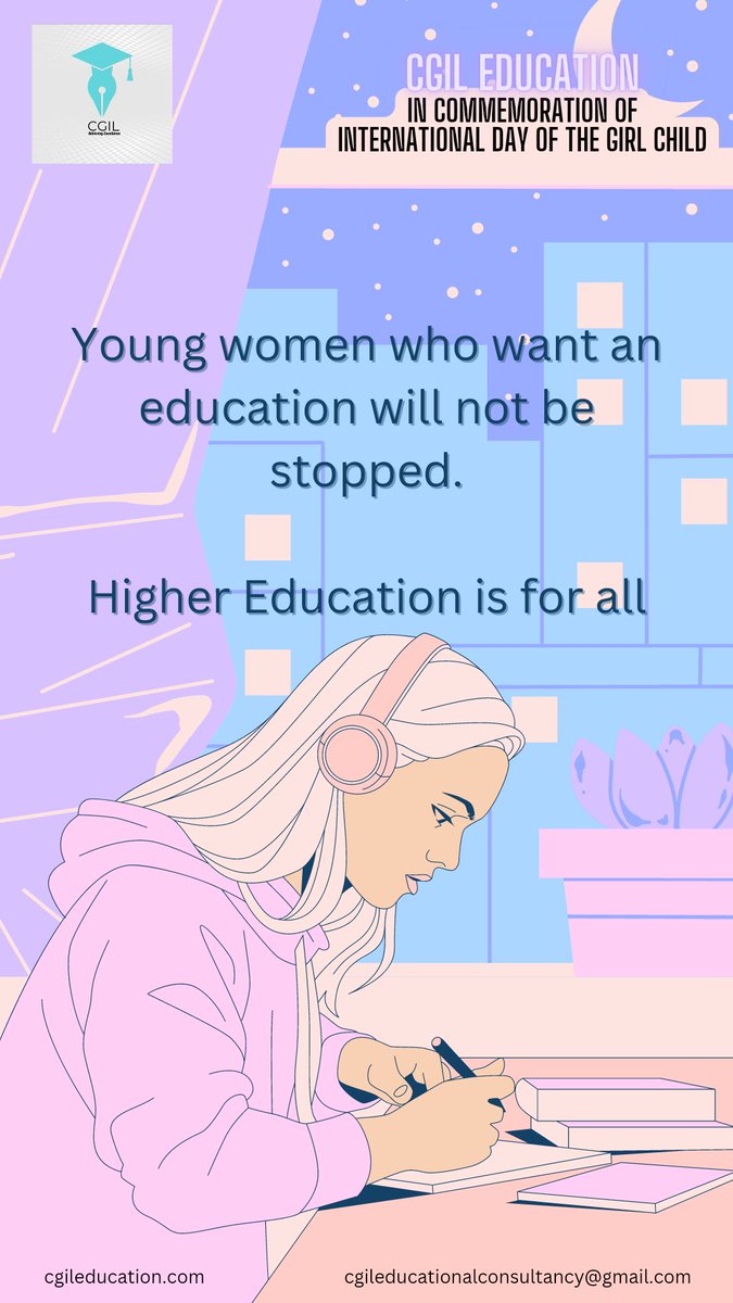 CgilConsultancy's tweet photo. Young women who want an education will not be stopped.
Higher Education is for all!!

#InternationalDayOfTheGirlChild #internationaldayofthegirlchild2022 #education #highereducation https://t.co/hONcLHL0Ml