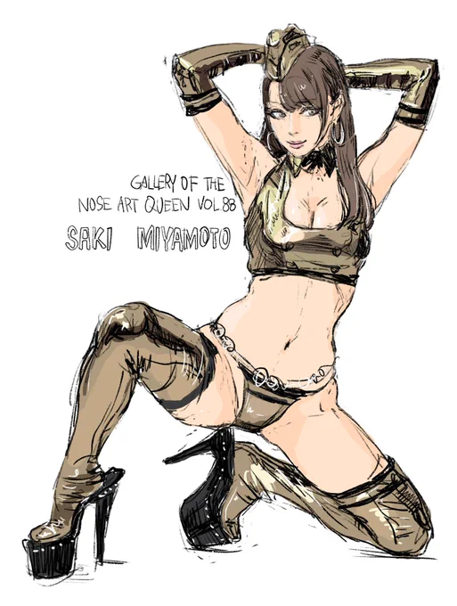 今日の似顔絵(色つけただけ)明日発売「隔月刊スケールアヴィエーション」2022年11月号ノーズアートクイーン宮本彩希さんです。#スケールアヴィエーション #スケビ#ノーズアートクイーン #宮本彩希 
