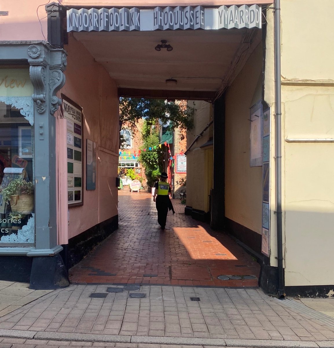 We have been patrolling Diss today and speaking with lots of local shop owners and residents. Pleased to see lots of people out and about. #NorfolkCPT #ParkWalkTalk #Diss