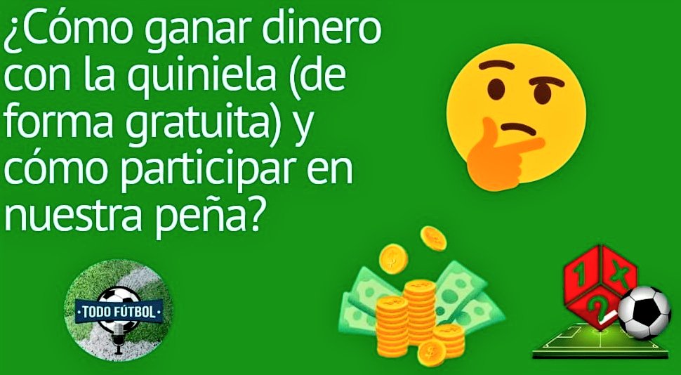 todofutbolentre's tweet photo. ¿Quieres saber cómo ganar dinero🤑🍀con @la_quiniela GRATIS y por otro lado cómo participar en nuestra PEÑA de @Apues_Rentables desde sólo 1,50€? 

Aquí 👇🏻 VIDEO TUTORIAL:
https://t.co/KlQEssVLpt

Recuerda, esta es nuestra WEB PROPIA:
https://t.co/sbjP5LWkpQ https://t.co/Ez41vSgypE